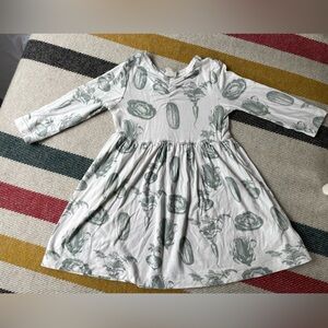 Kate Quinn White and Green Veggie Garden Print Bamboo Cotton Dress